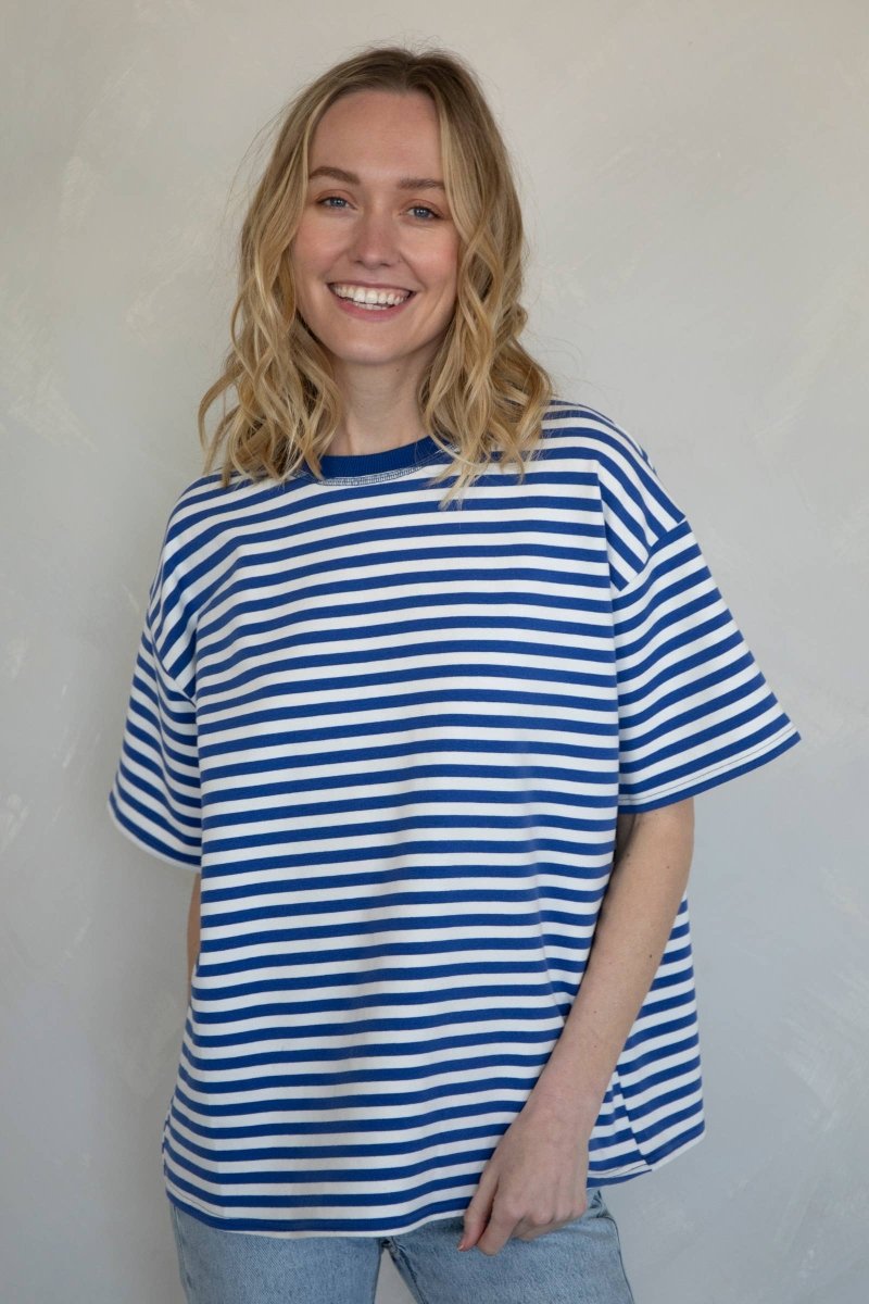 T-Shirt Cassandra Rayé Things Between Bleu - Ex - voto