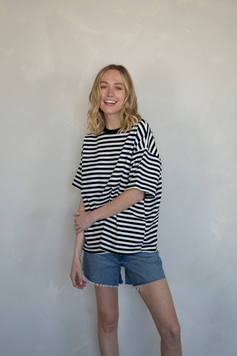 T-Shirt Cassandra Rayé Things Between Noir - Ex - voto