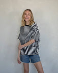 T-Shirt Cassandra Rayé Things Between Noir - Ex - voto
