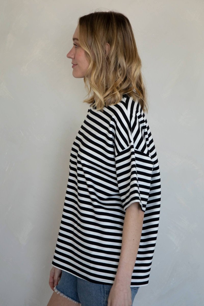 T-Shirt Cassandra Rayé Things Between Noir - Ex - voto