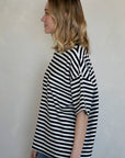 T-Shirt Cassandra Rayé Things Between Noir - Ex - voto