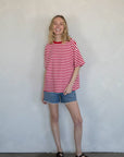 T-Shirt Cassandra Rayé Things Between Rouge - Ex - voto