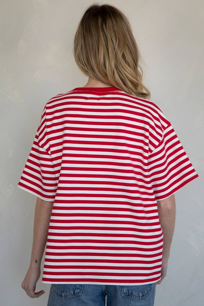 T-Shirt Cassandra Rayé Things Between Rouge - Ex - voto