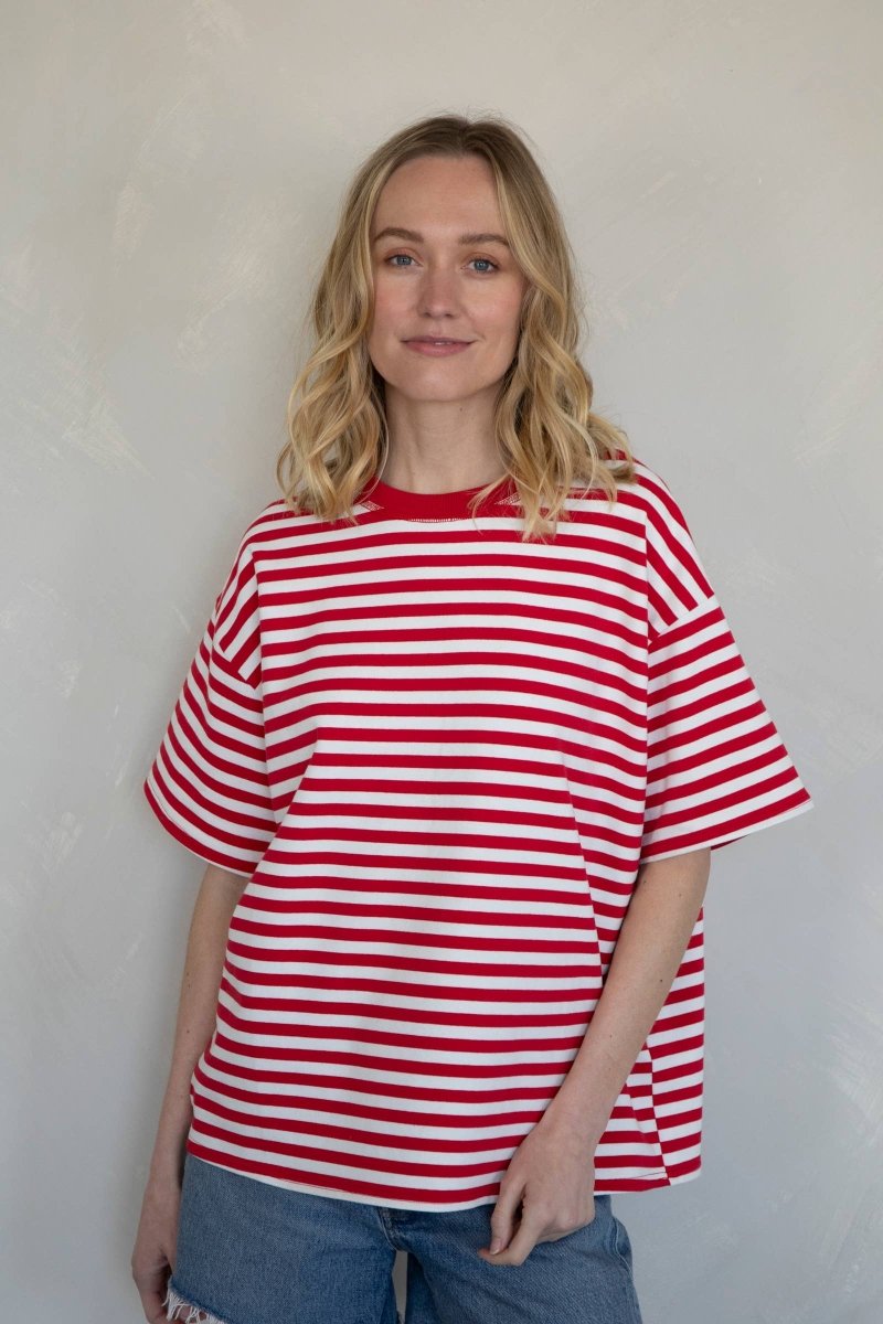 T-Shirt Cassandra Rayé Things Between Rouge - Ex - voto