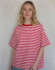 T-Shirt Cassandra Rayé Things Between Rouge - Ex - voto