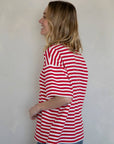 T-Shirt Cassandra Rayé Things Between Rouge - Ex - voto