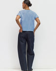 T-Shirt Chloe Bleu Col Brun Mod Ref - Ex-voto