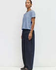 T-Shirt Chloe Bleu Col Brun Mod Ref - Ex-voto