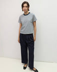 T-shirt Cooper Bleu et Crème All Row - Ex-voto