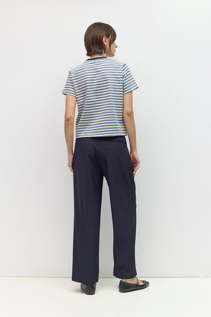 T-shirt Cooper Bleu et Crème All Row - Ex-voto