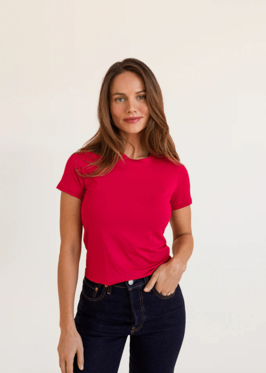 T-shirt Kelsea Rouge Dailystory SOLDE - Vente Finale - Ex - voto