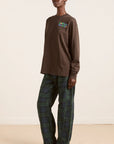 T-Shirt LS Patchwork Quilt Damson Madder - Ex - voto