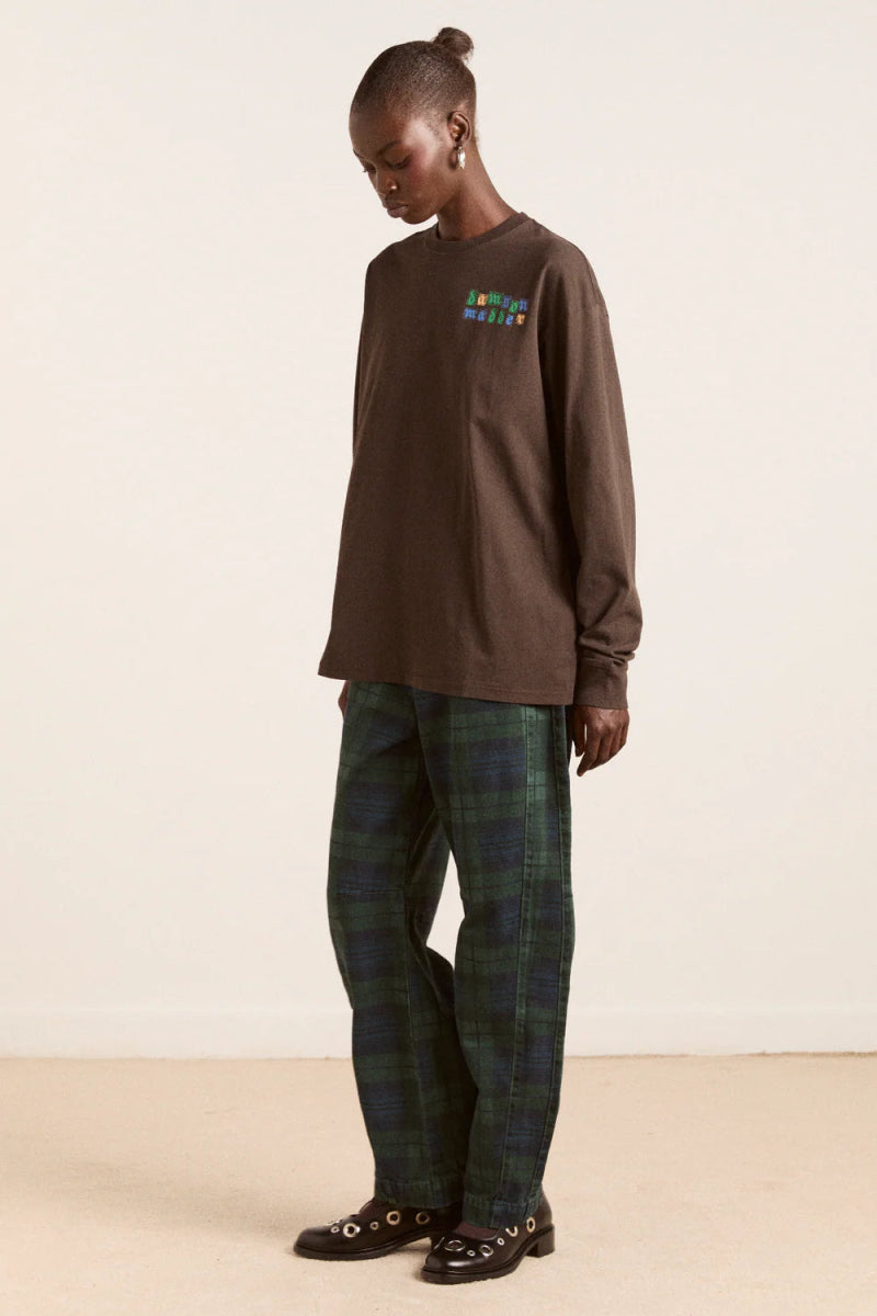 T-Shirt LS Patchwork Quilt Damson Madder - Ex - voto