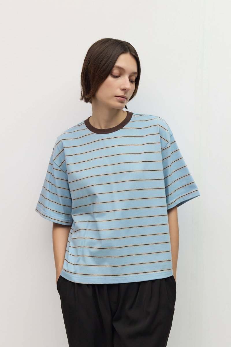T-Shirt Luna Bleu et Gris All Row - Ex-voto
