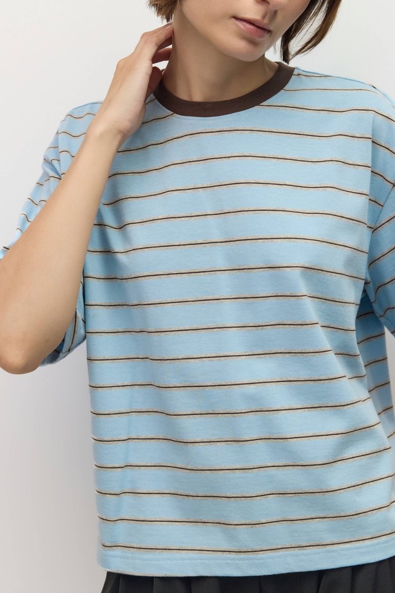 T-Shirt Luna Bleu et Gris All Row - Ex-voto