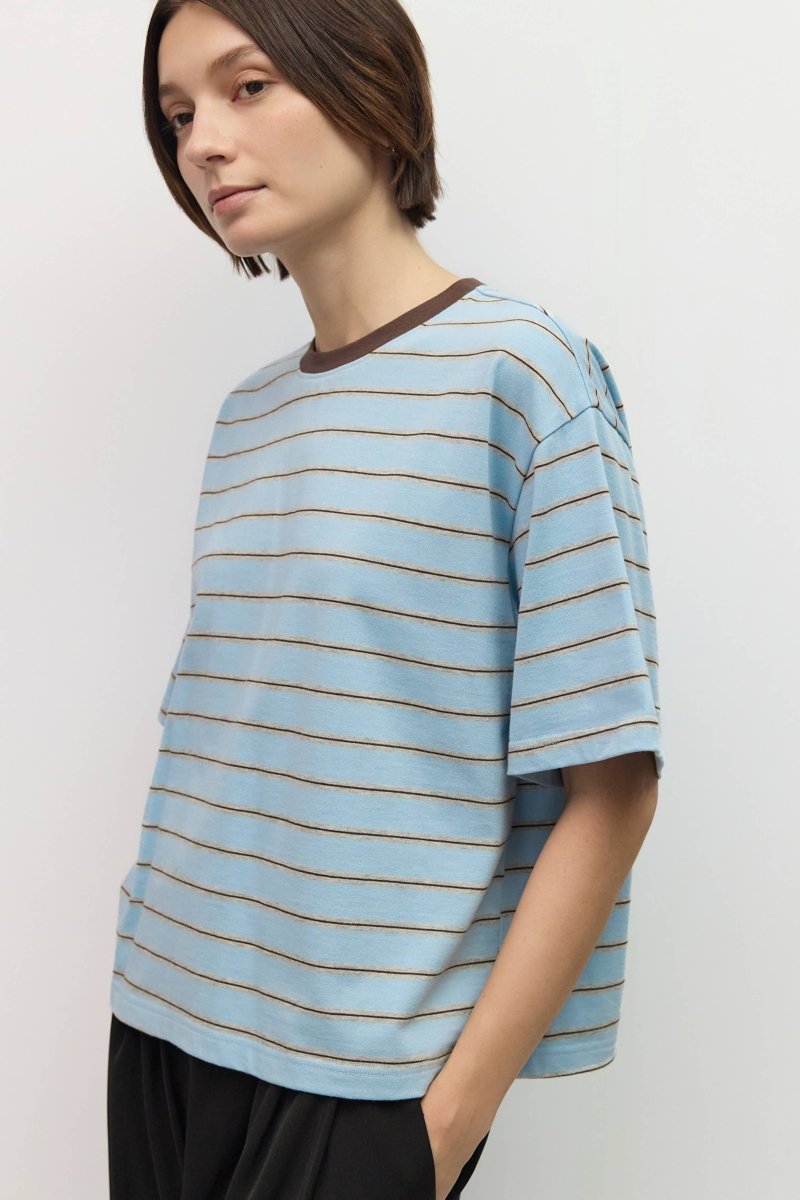 T-Shirt Luna Bleu et Gris All Row - Ex-voto