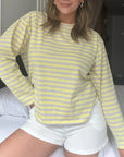 T-Shirt Manches Longues Anaé Jaune et Gris Dailystory - Ex - voto