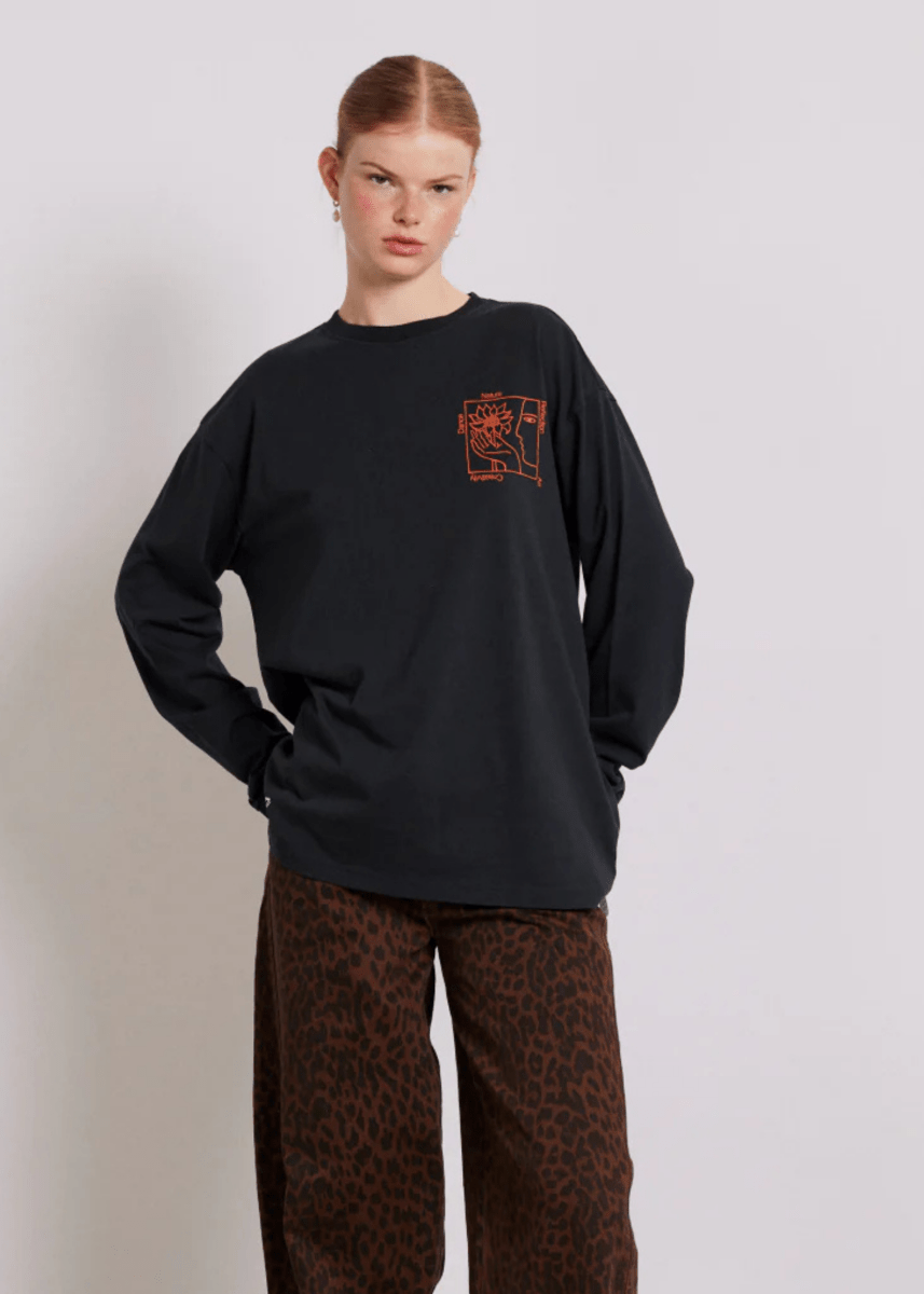 T-shirt Manches Longues At Home Damson Madder SOLDE - Vente finale - Ex - voto