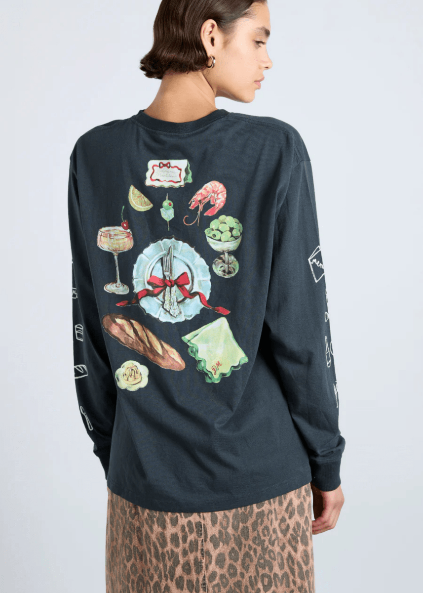 T-Shirt Manches Longues Dinner Party Damson Madder - Ex - voto