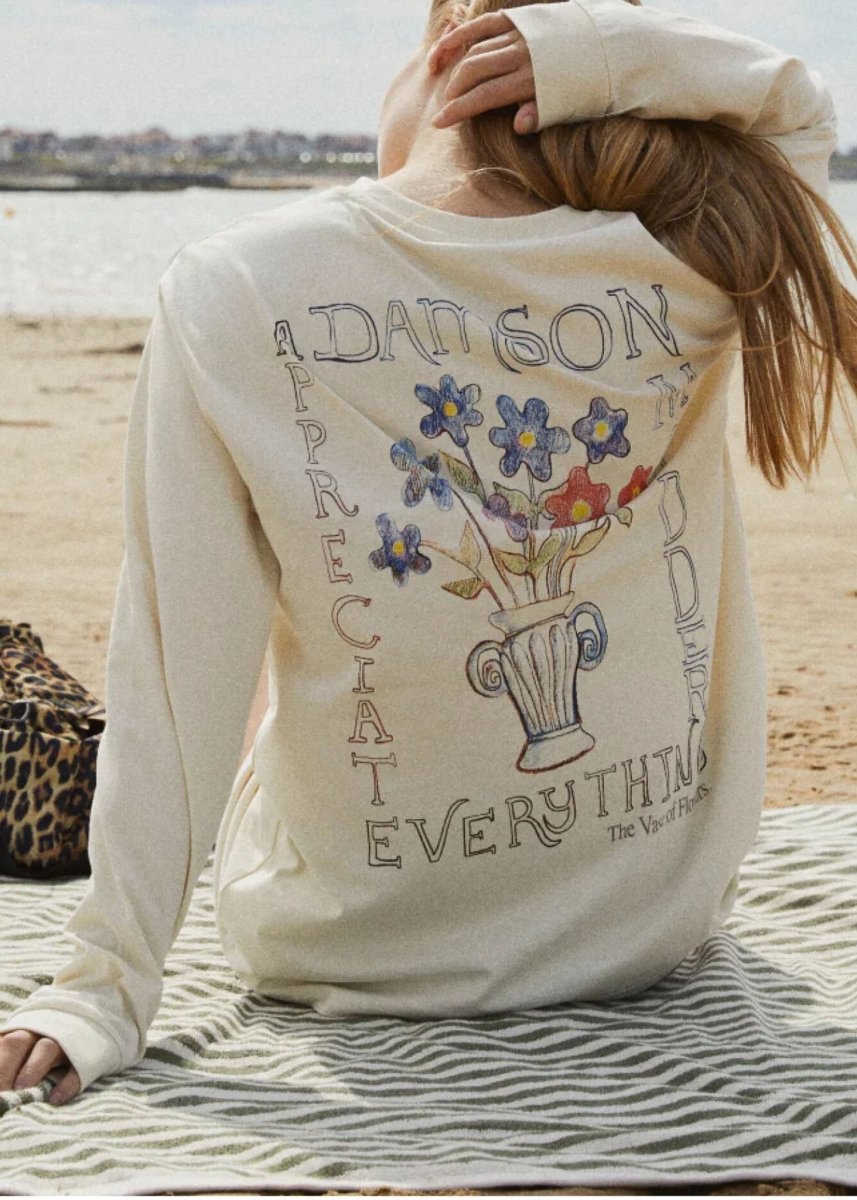 T-shirt Manches Longues Flower Vase Damson Madder SOLDE - Vente Finale - Ex - voto