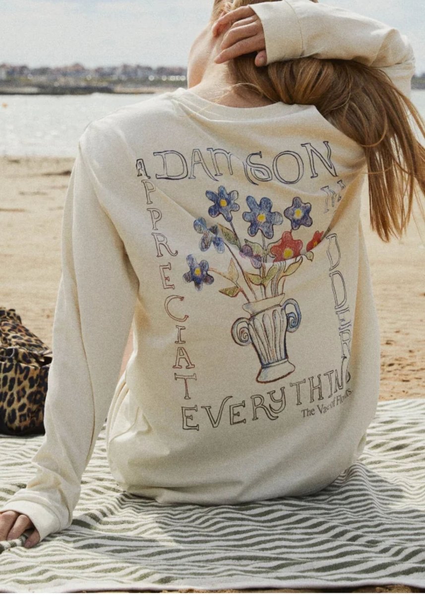 T-shirt Manches Longues Flower Vase Damson Madder SOLDE - Vente Finale - Ex - voto