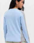 T-Shirt Manches Longues Romey Bleu et Gris Damson Madder - Ex - voto
