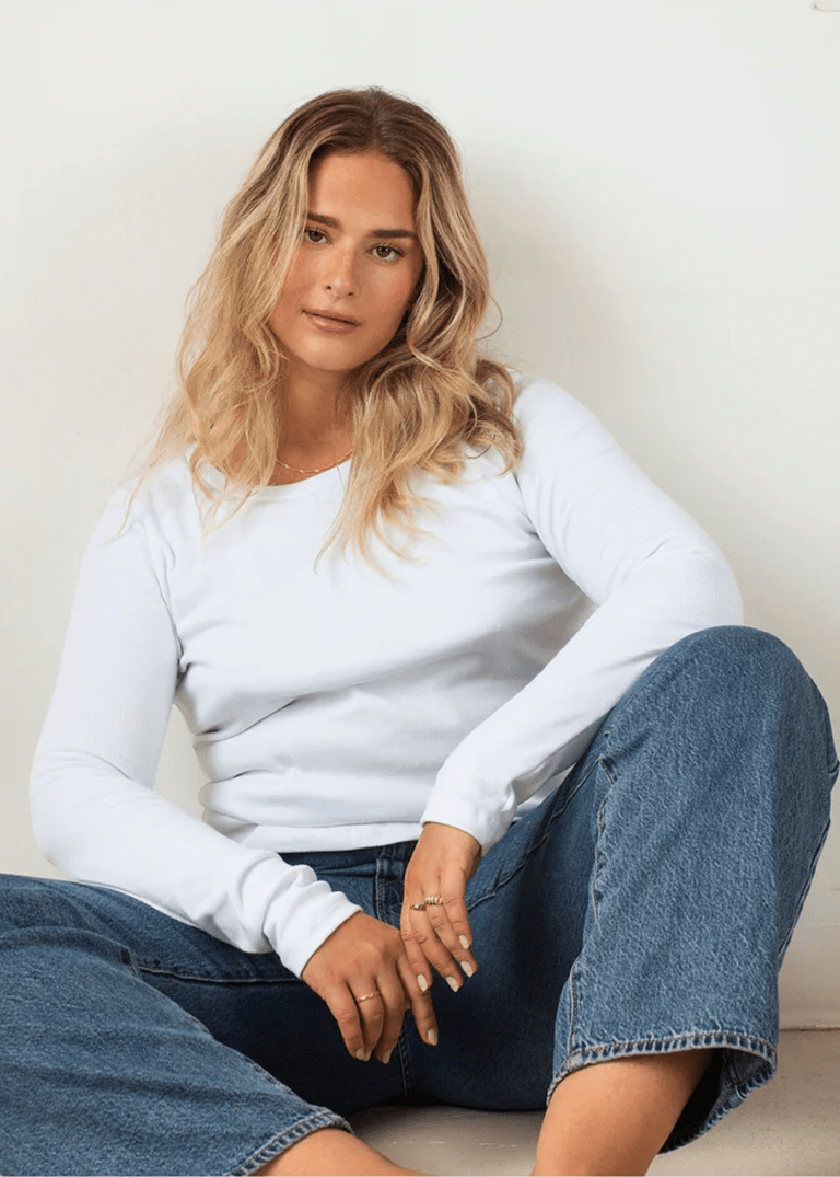 T-Shirt Manches Longues Zoé Rib Blanc Dailystory - Ex - voto