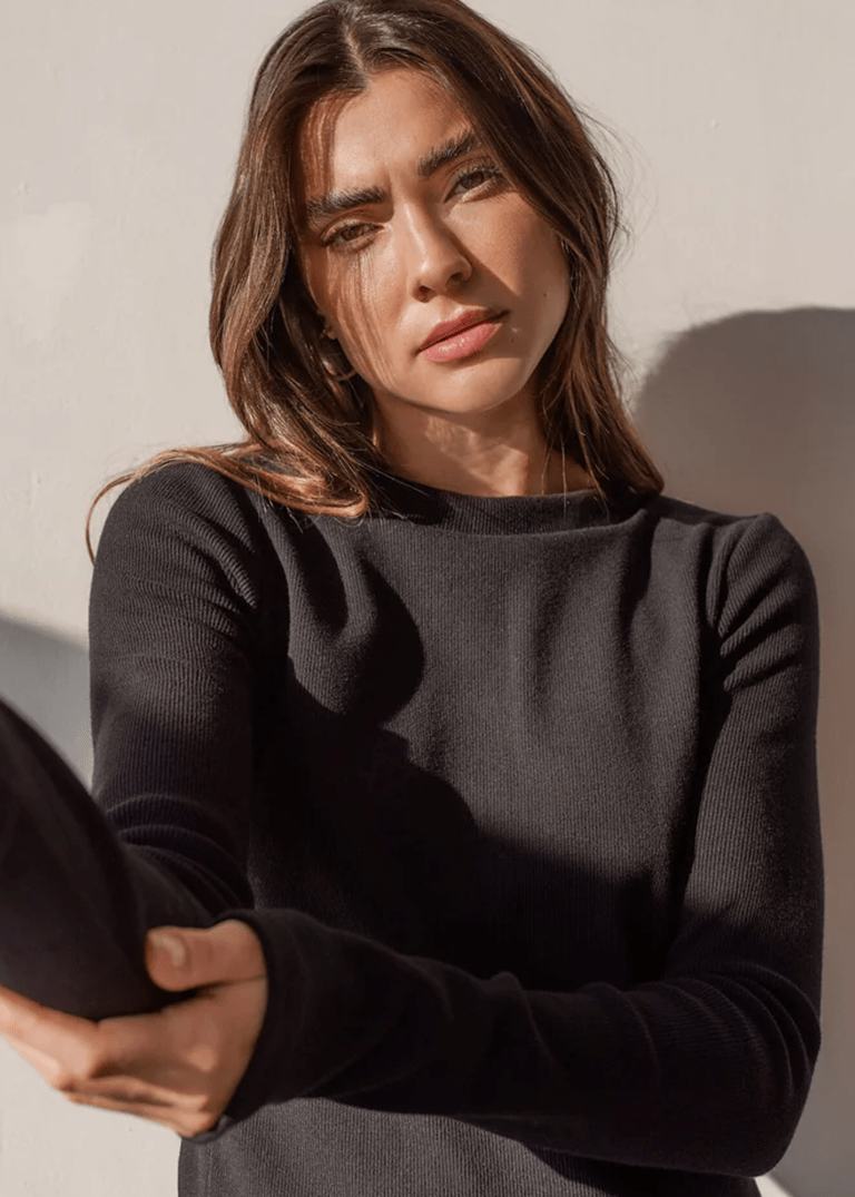 T-Shirt Manches Longues Zoé Rib Noir Dailystory - Ex - voto