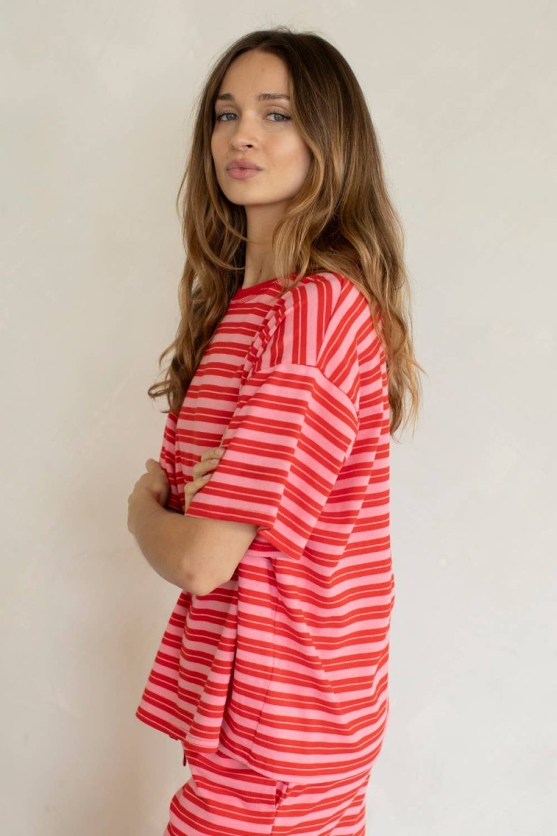 T-Shirt Marina Rouge et Rose Things Between - Ex - voto