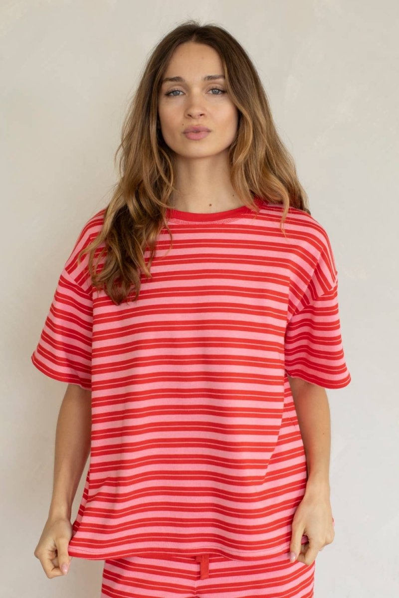 T-Shirt Marina Rouge et Rose Things Between - Ex - voto