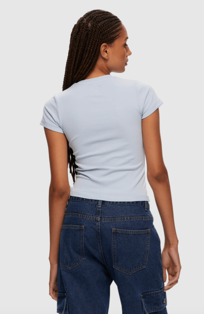T-Shirt Micro Rib Bleu Clair Kuwalla - Ex - voto