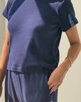 T-Shirt Pointelle Babe Le Bon Shoppe Bleu - Ex - voto