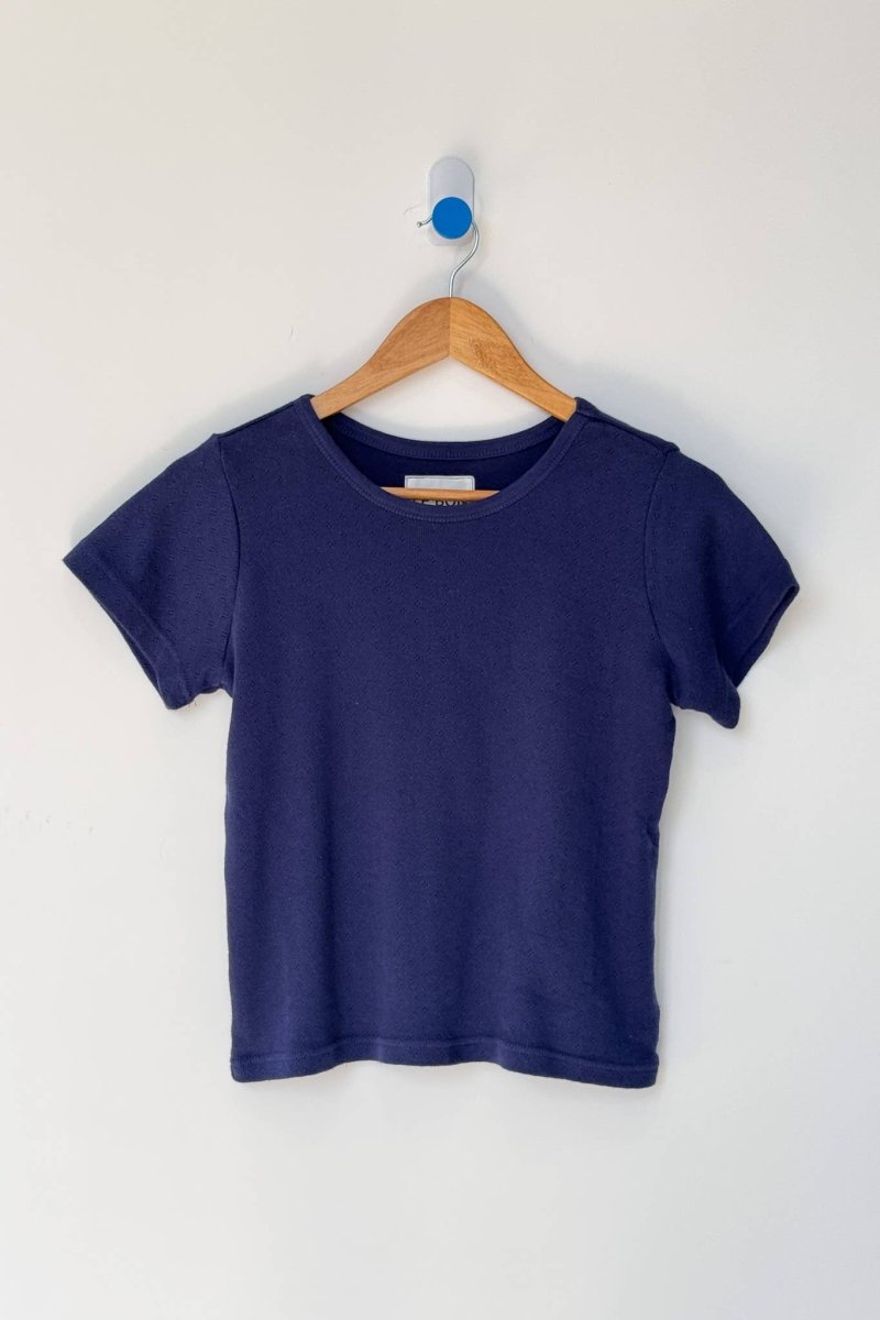 T-Shirt Pointelle Babe Le Bon Shoppe Bleu - Ex - voto