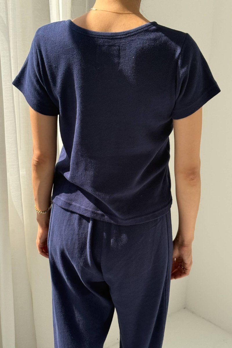 T-Shirt Pointelle Babe Le Bon Shoppe Bleu - Ex - voto