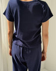 T-Shirt Pointelle Babe Le Bon Shoppe Bleu - Ex - voto