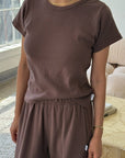 T-Shirt Pointelle Babe Le Bon Shoppe Chocolat - Ex - voto