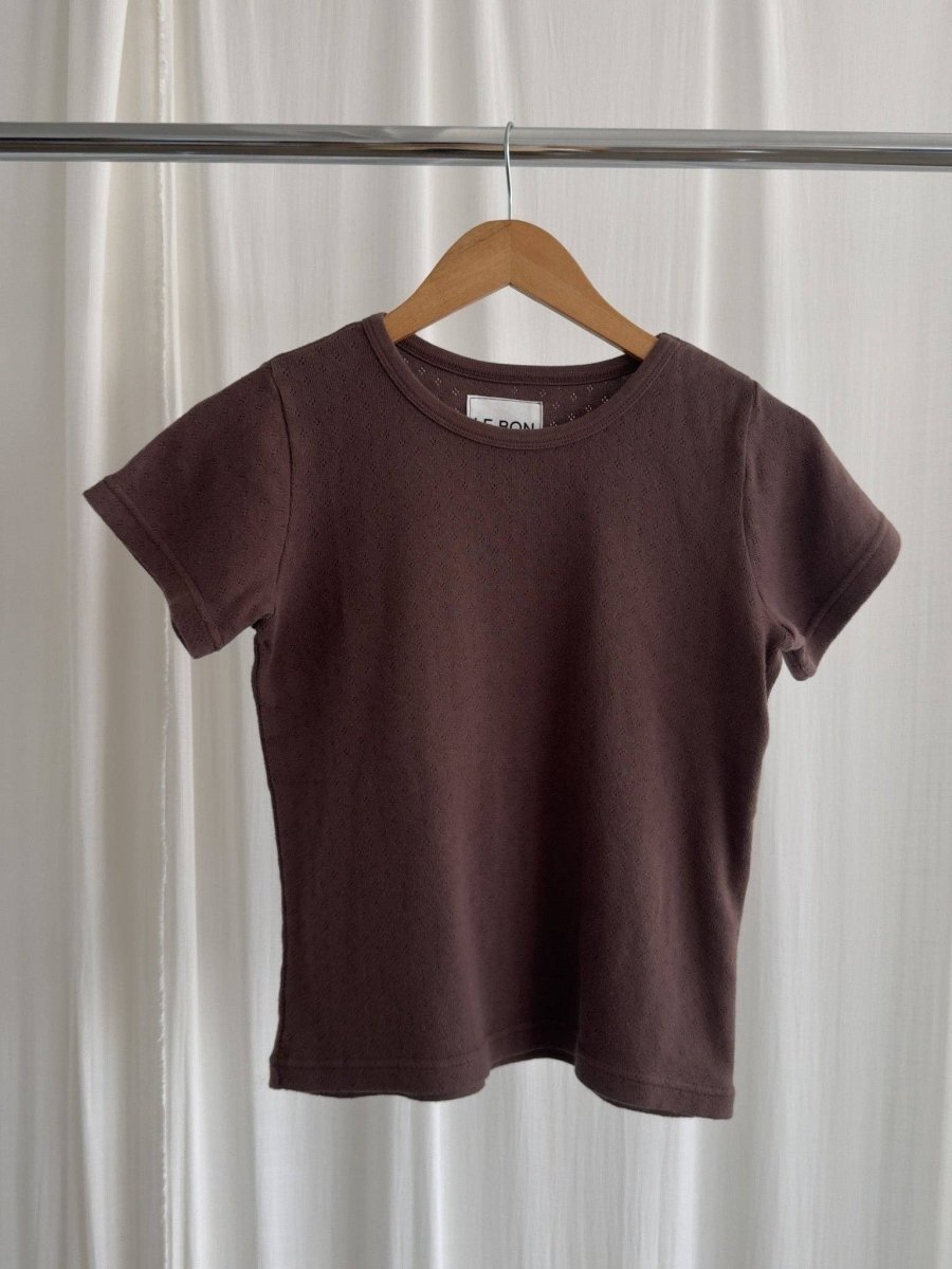 T-Shirt Pointelle Babe Le Bon Shoppe Chocolat - Ex - voto
