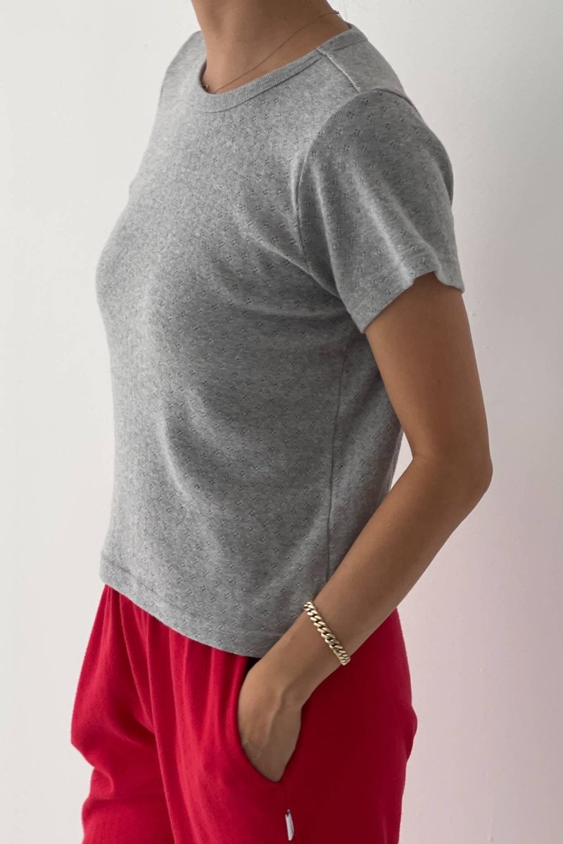 T-Shirt Pointelle Babe Le Bon Shoppe Gris - Ex - voto