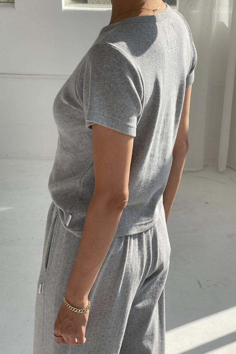 T-Shirt Pointelle Babe Le Bon Shoppe Gris - Ex - voto