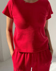 T-Shirt Pointelle Babe Le Bon Shoppe Rouge - Ex - voto