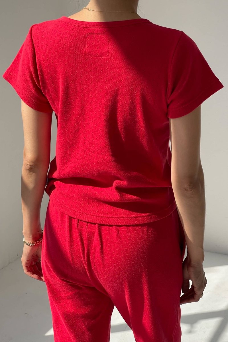 T-Shirt Pointelle Babe Le Bon Shoppe Rouge - Ex - voto
