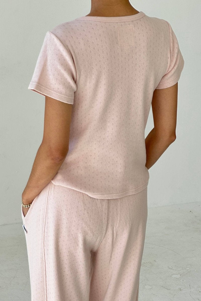T-Shirt Pointelle Babe Rose Le Bon Shoppe - Ex-voto