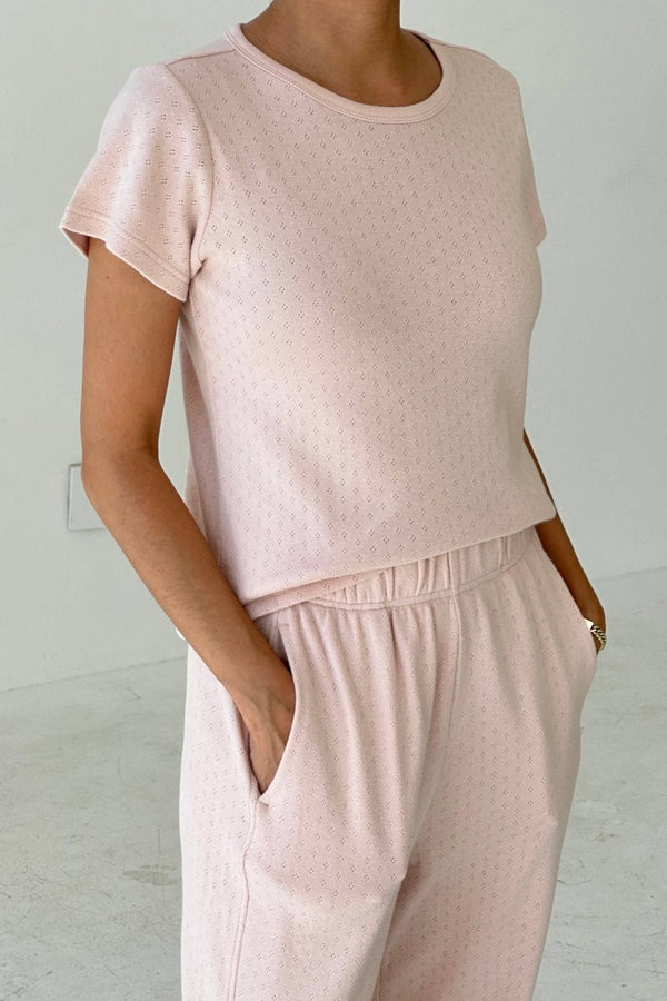 T-Shirt Pointelle Babe Rose Le Bon Shoppe - Ex-voto