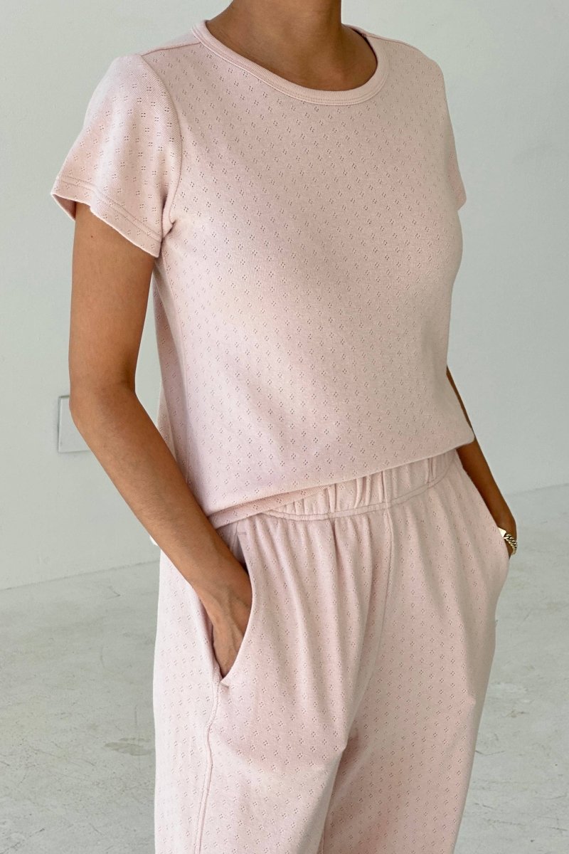 T-Shirt Pointelle Babe Rose Le Bon Shoppe - Ex-voto