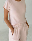 T-Shirt Pointelle Babe Rose Le Bon Shoppe - Ex-voto