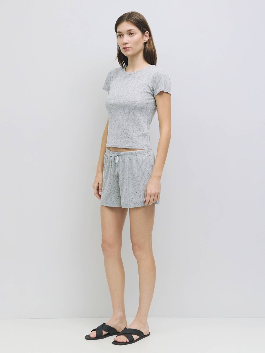 T-Shirt Pointelle Cherie Gris All Row - Ex - voto