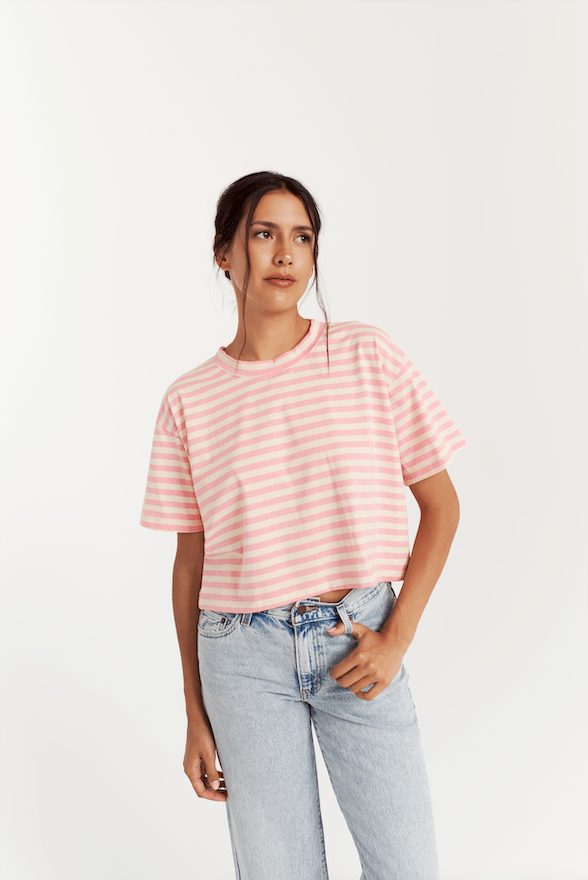 T-Shirt Poppy Rayures Roses Dailystory - Ex - voto
