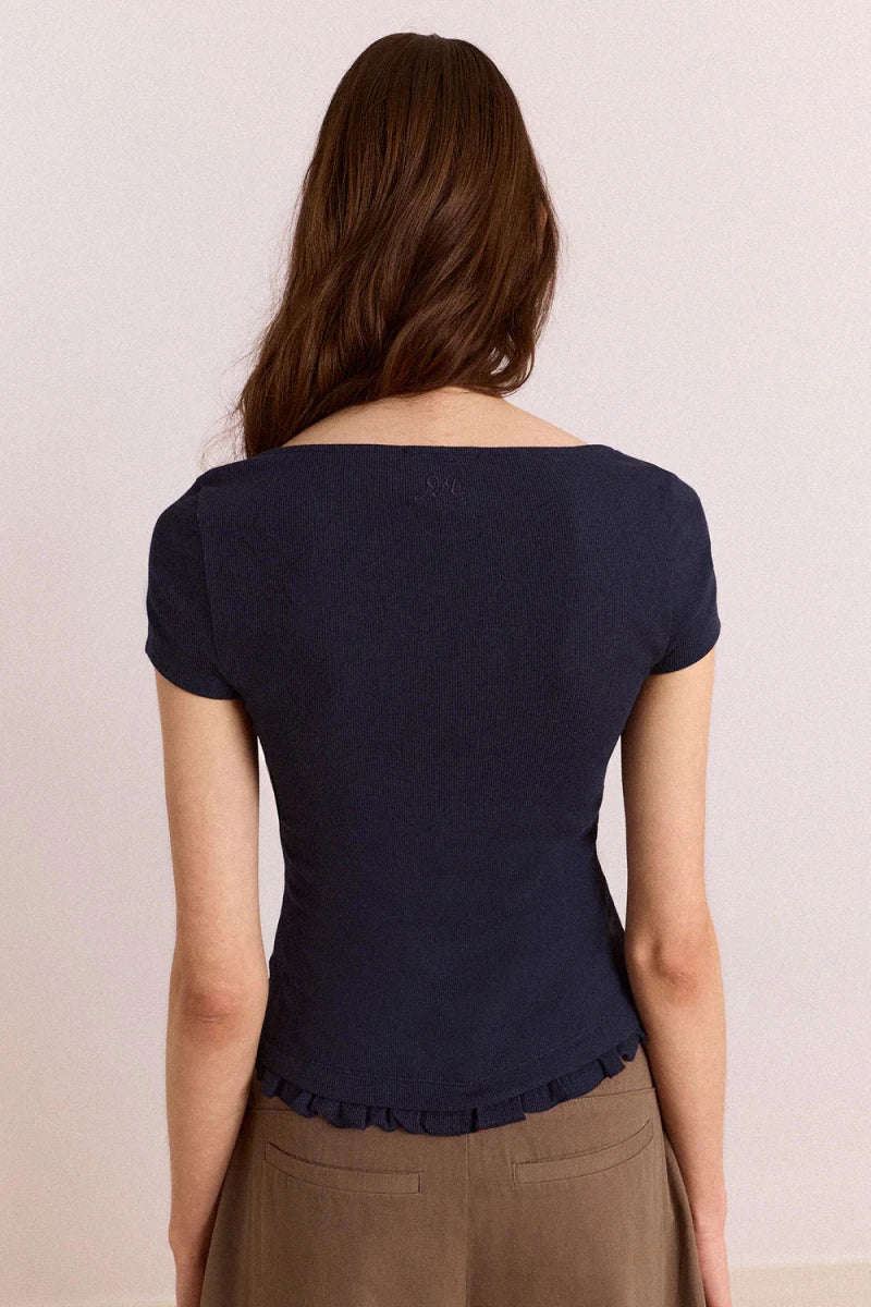 T-Shirt Posie Marine Damson Madder - Ex-voto