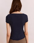 T-Shirt Posie Marine Damson Madder - Ex-voto