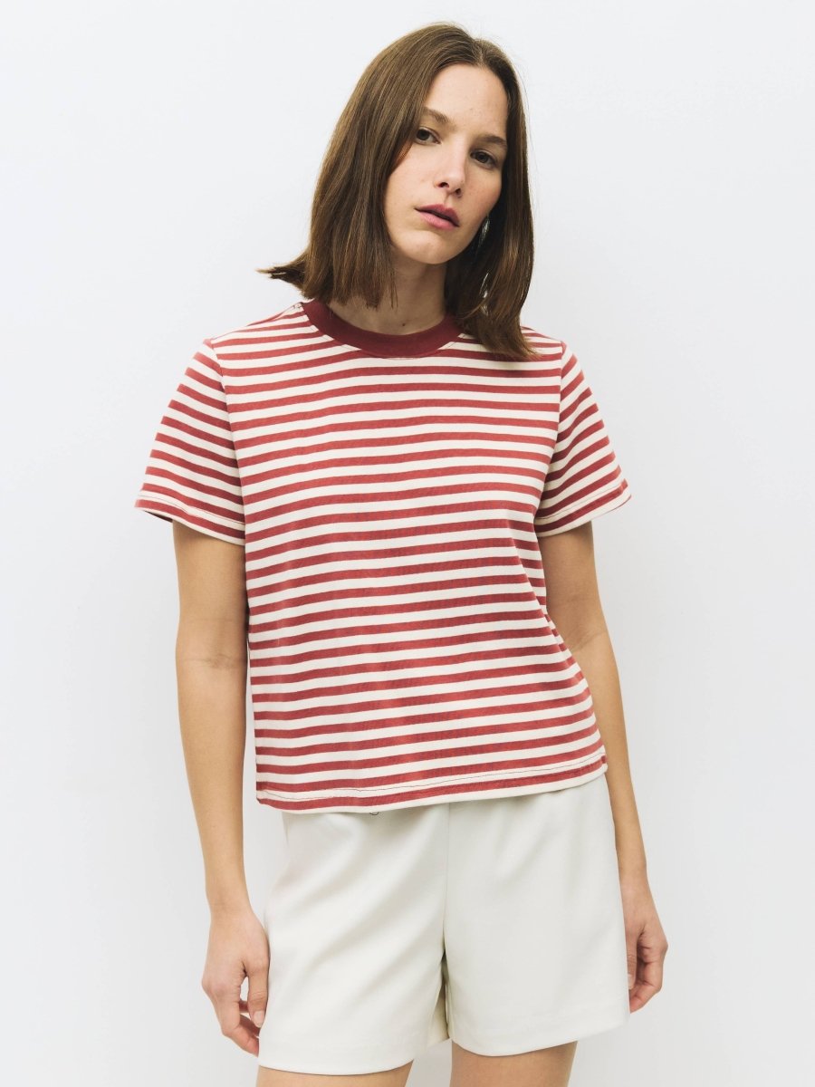 T-Shirt Rayé Cooper Rouge et Blanc All Row - Ex - voto